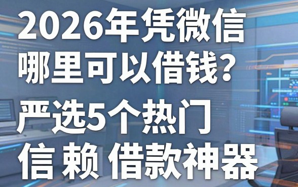 2026年凭微信哪里可以借钱？严选5个热门信赖借款神器！