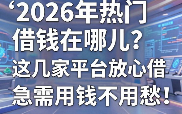 2026年热门借钱在哪儿？这几家平台放心借，急需用钱不用愁！