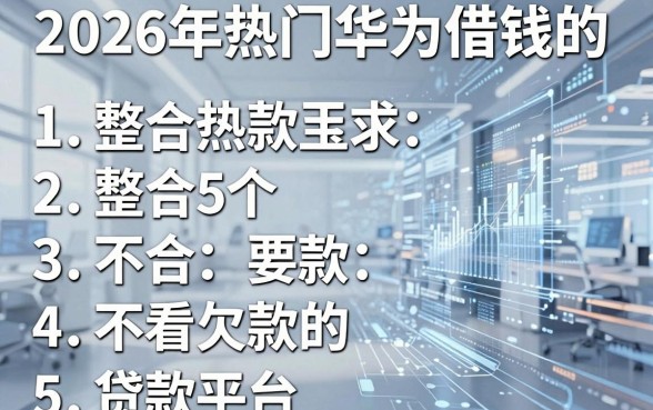 2026年热门华为借钱的,整合5个不看欠款的贷款平台