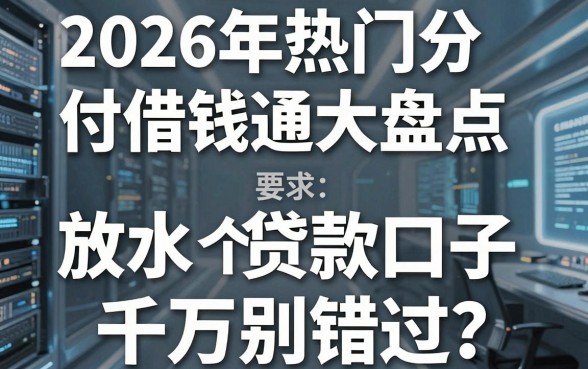 2026年热门分付借钱通大盘点，这五个放水贷款口子千万别错过