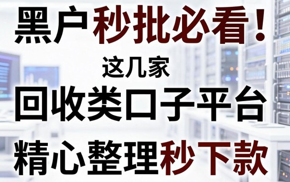黑户秒批必看！这几家回收类口子平台，精心整理秒下款