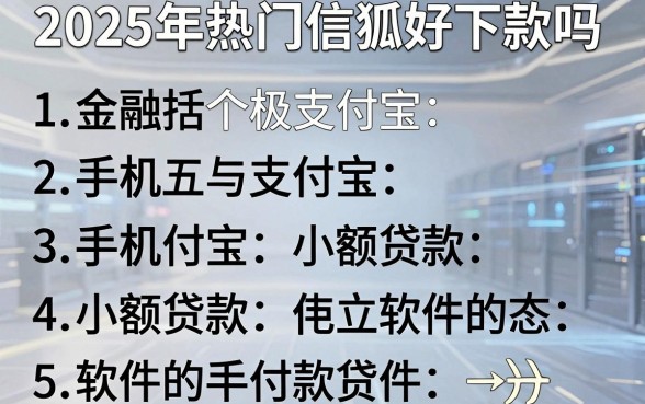 2025年热门信狐好下款吗,概括五个手机支付宝小额贷款的软件