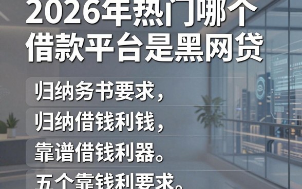 2026年热门哪个借款平台是黑网贷，归纳五个靠谱借钱利器