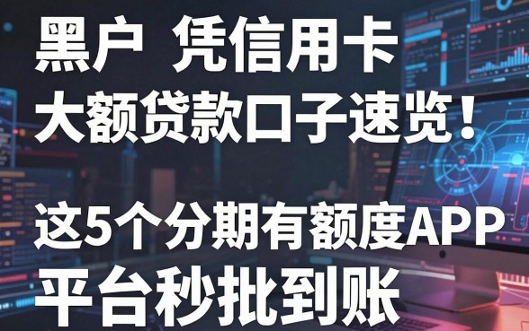 黑户凭信用卡大额贷款口子速览！这5个分期有额度APP平台秒批到账