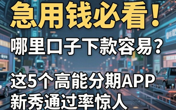 急用钱必看！哪里口子下款容易？这5个高能分期APP新秀通过率惊人