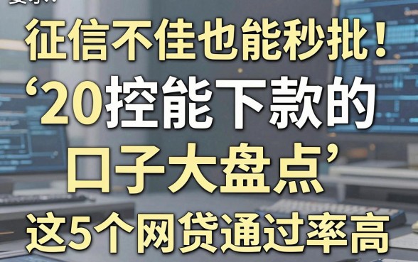 征信不佳也能秒批！201控能下款的口子大盘点，这5个网贷通过率高