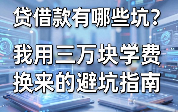 贷借款有哪些坑?我用三万块学费换来的避坑指南