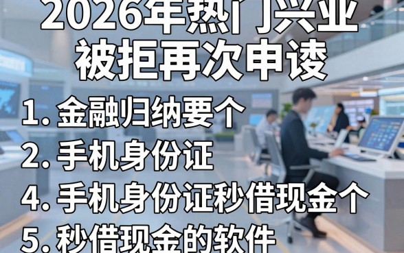 2026年热门兴业被拒再次申请,归纳5个手机身份证秒借现金的软件