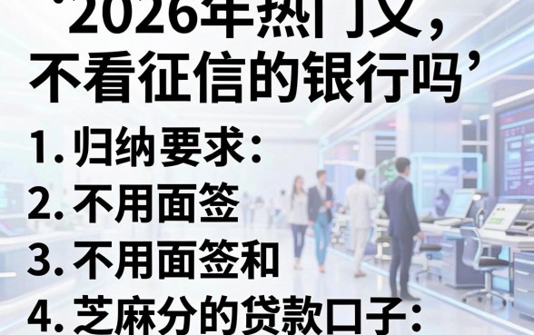 2026年热门又不看征信的银行吗,归纳五个不用面签和芝麻分的贷款口子