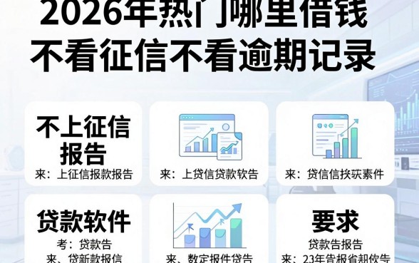 2026年热门哪里借钱不看征信不看逾期记录，整合5个不上征信报告的贷款软件