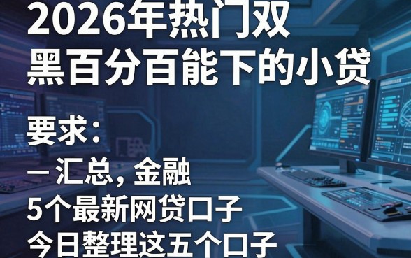 2026年热门双黑百分百能下的小贷,汇总5个最新网贷口子今日整理这五个口子