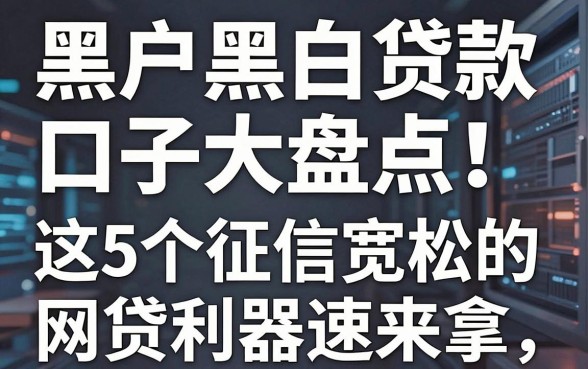 黑户黑白贷款口子大盘点!这5个征信宽松的网贷利器速来拿