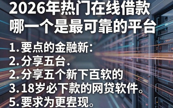 2026年热门在线借款哪一个是最可靠的平台,分享五个18岁必下款的网贷软件