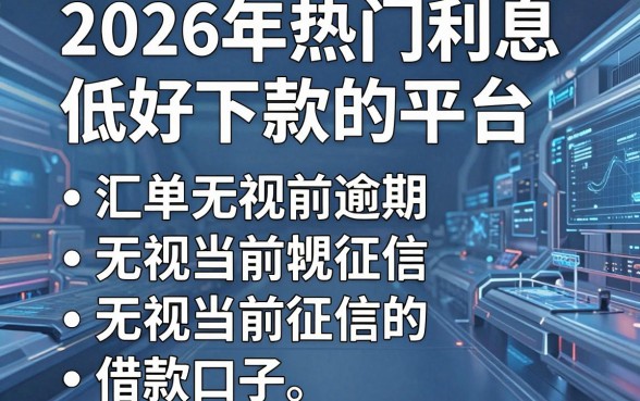 2026年热门利息低好下款的平台,汇总五个无视当前逾期无视征信的借款口子