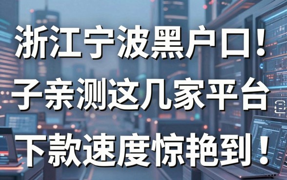 浙江宁波黑户口子亲测这几家平台,下款速度惊艳到我了!
