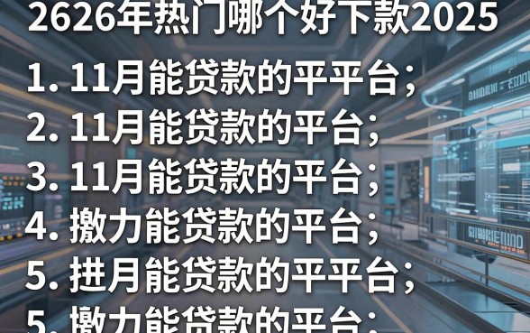 2026年热门哪个好下款2025,整理5个11月能贷款的平台