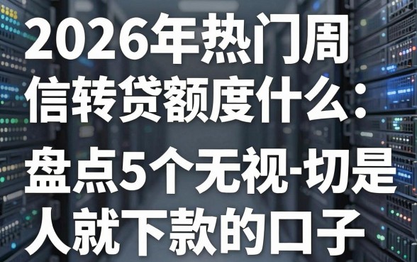 2026年热门周转信贷额度是什么,盘点5个无视一切是人就下款的口子
