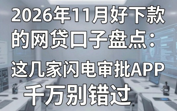 2026年11月好下款的网贷口子盘点:这几家闪电审批APP千万别错过!
