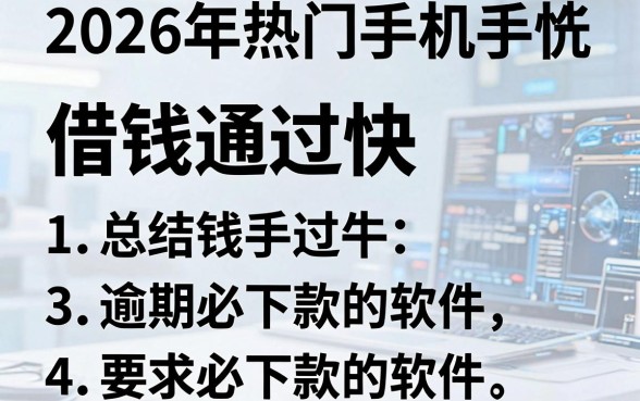 2026年热门手机借钱通过快，总结五个逾期必下款的软件