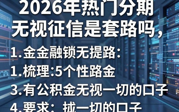 2026年热门分期无视征信是套路吗,梳理5个有公积金无视一切的口子