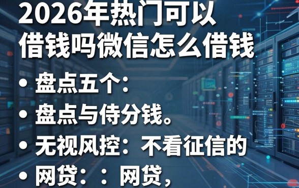2026年热门可以借钱吗微信怎么借钱,盘点五个无视风控不看征信的网贷
