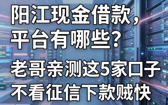 阳江现金借款平台有哪些?老哥亲测这5家口子不看征信下款贼快