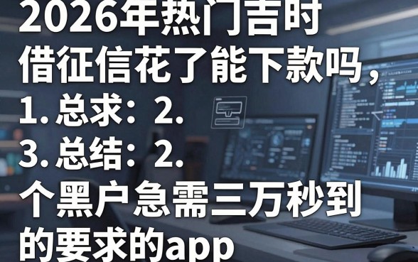 2026年热门吉时借征信花了能下款吗,总结五个黑户急需三万秒到的的app