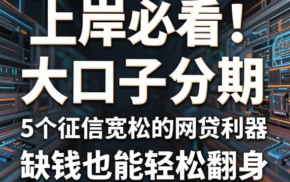 上岸必看!大口子分期+5个征信宽松的网贷利器,缺钱也能轻松翻身