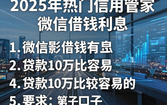 2025年热门信用管家微信借钱利息,整理5个贷款10万比较容易的口子