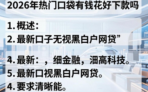 2026年热门口袋有钱花好下款吗，概括五个最新口子无视黑白户网贷
