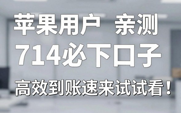 苹果用户亲测这几家714必下口子,高效到账速来试试看!