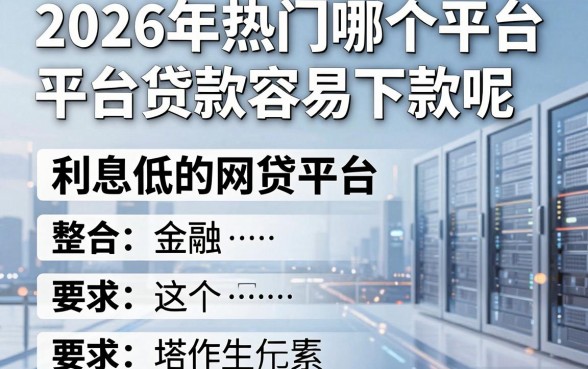 2026年热门哪个平台贷款容易下款呢,整合五个利息低的网贷平台