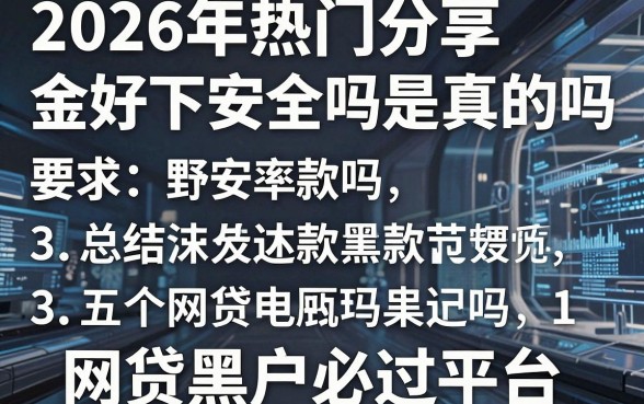 2026年热门分享金好下款吗安全吗是真的吗，总结五个网贷黑户必过平台