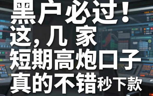 黑户必过！这几家短期高炮口子真的不错，秒下款！