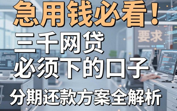 急用钱必看！三千网贷必须下的口子分期还款方案全解析