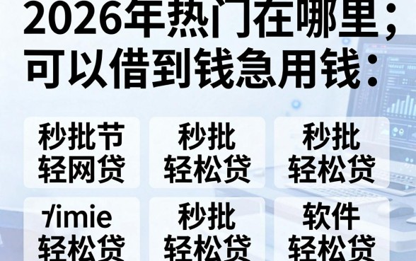 2026年热门在哪里可以借到钱急用钱，整合五个秒批网贷轻松贷的软件