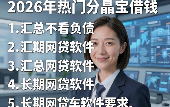 2026年热门分晶宝借钱，汇总5个不看负债的长期网贷软件
