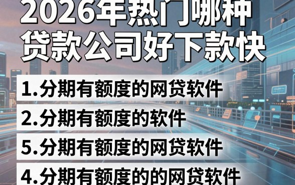 2026年热门哪种贷款公司好下款快,概括5个分期有额度的网贷软件