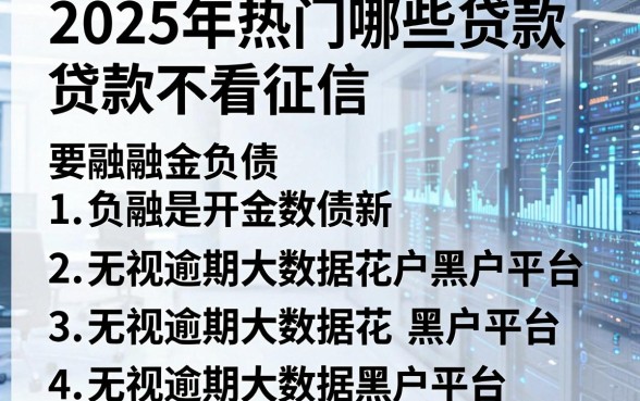 2025年热门哪些贷款不看征信和负债,概括五个无视逾期大数据花户黑户平台