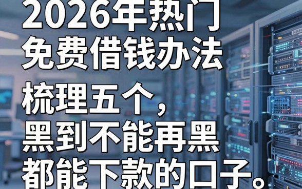 2026年热门免费借钱办法，梳理五个黑到不能再黑都能下款的口子