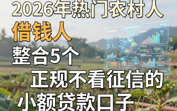 2026年热门农村人 借钱,整合5个正规不看征信的小额贷款口子
