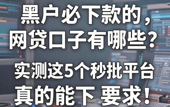 黑户必下款的网贷口子有哪些?实测这5个秒批平台真的能下!
