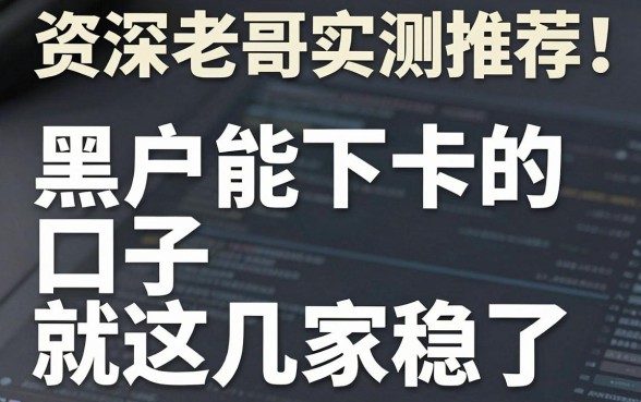 资深老哥实测推荐!黑户能下卡的口子就这几家稳了