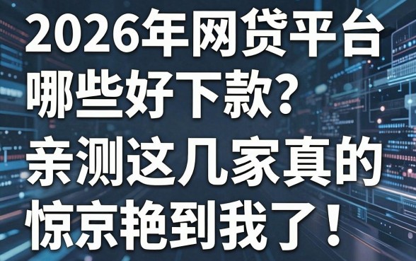2026年网贷平台哪些好下款？亲测这几家真的惊艳到我了！