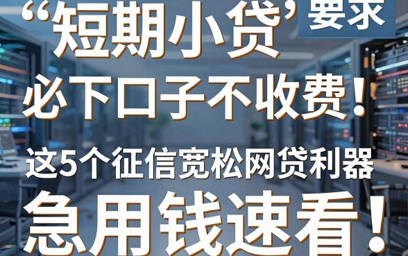 短期小贷必下口子不收费!这5个征信宽松网贷利器,急用钱速看