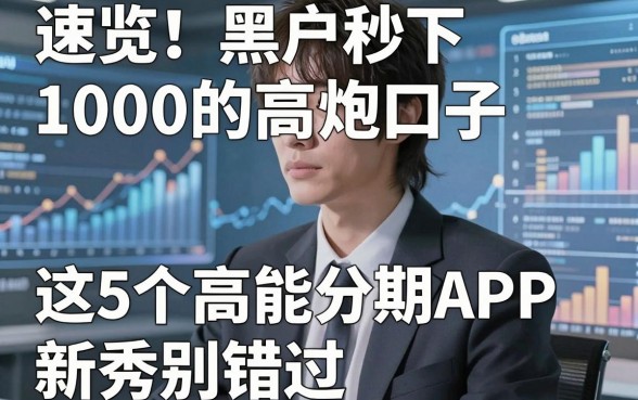 速览！黑户秒下1000的高炮口子，这5个高能分期APP新秀别错过