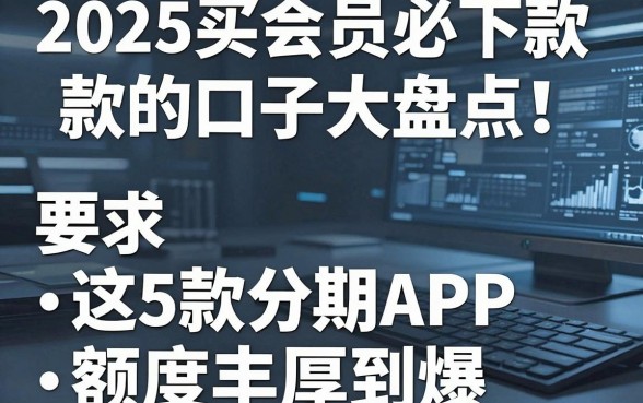 2025买会员必下款的口子大盘点!这5款分期APP额度丰厚到爆