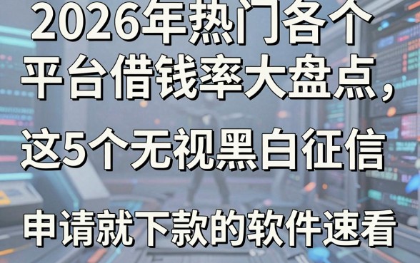 2026年热门各个平台借钱率大盘点,这5个无视黑白征信、申请就下款的软件速看!