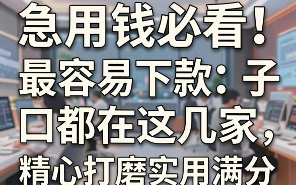 急用钱必看!最容易下款口子都在这几家,精心打磨实用满分!