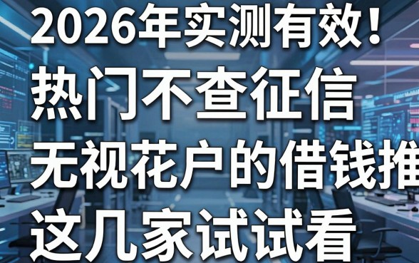 2026年实测有效!热门不查征信无视花户的借钱app推荐,这几家试试看